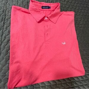 Southern Marsh Orange Pink Short Sleeve Performance Polo Shirt Size large